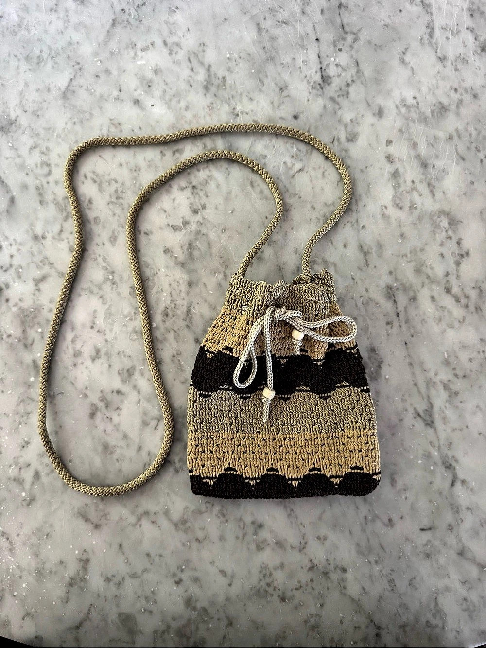 Crocheted Mini Drawstring Bag - Picture 2 of 3